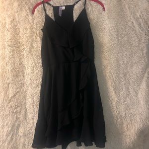 Black racer back ruffled dress